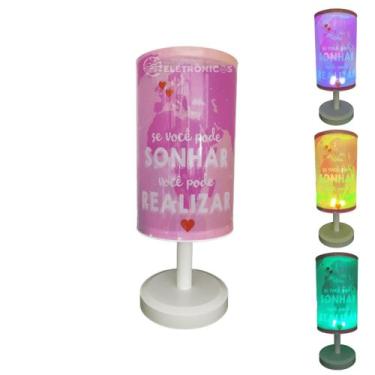 Imagem de Abajur Luminária Personalizado Rosa Se Você Pode Sonhar Você Pode Real