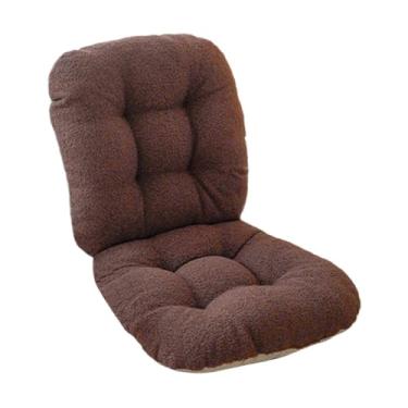 Imagem de KiBcsLic Almofada para cadeira de escritório, almofada de pelúcia com apoio para as costas, para assento para sedentários, hotel, cozinha, sala de jantar, Marrom
