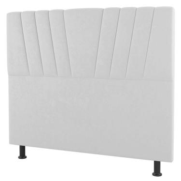Imagem de Cabeceira Cama Box Casal King Size Dublin 195cm Sintético Branco - Abmaza
