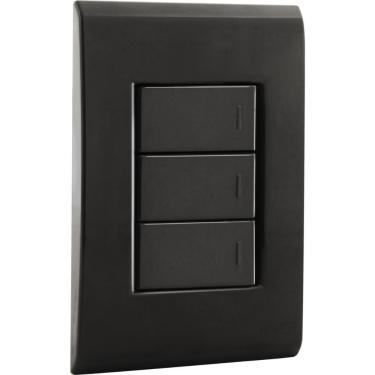Imagem de Conjunto 4x2 Com 3 Interruptores Simples 10 A 250 V Tramontina Liz Grafite