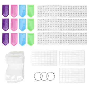 Imagem de Recipiente de armazenamento de pintura de strass portátil reutilizável dobrável antiferrugem anéis de pressão de aço inoxidável para contas de strass moedas organizador de peças