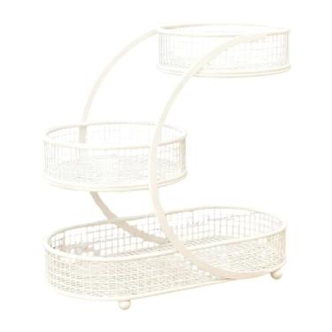 Imagem de Bothyi Cesta de Frutas com 3 Níveis, Suporte para Frutas E Legumes, Bandeja de Armazenamento para Lanches E Pães, Ideal para de Cozinha, Branco