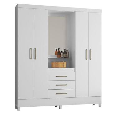 Imagem de Guarda Roupa Capelinha Pérsia 4 Portas Flex Branco Com Espelho - Demóbile Branco