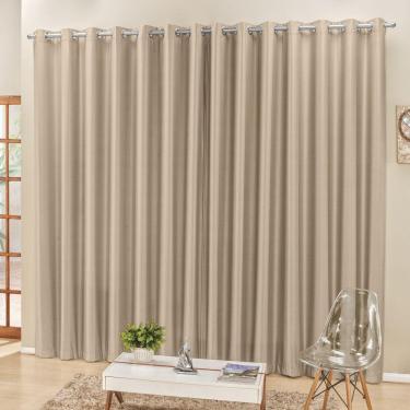 Imagem de Cortina 2 Mts Sala Quarto Escritório Semiblackout Para Trilho Comum - Bege