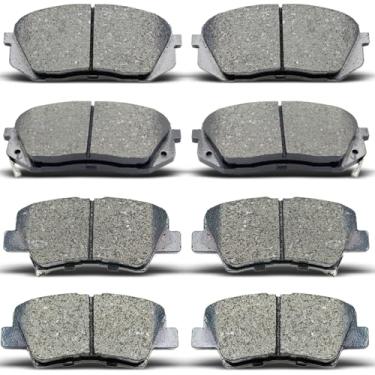 Imagem de DYZJKWJW D1813 D1855 Conjunto de pastilhas de freio de cerâmica dianteiras traseiras adequadas para Kia Optima/Soul/Soul Ev/Forte/Forte5, para Hyundai Elantra GT/Veloster/Kona