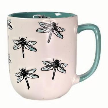 Imagem de Caneca de abelha de flores de 425 g, caneca de café e chá de cerâmica bonita, segura para lava-louças e micro-ondas, xícara de chá novidade para amantes de plantas, canecas de café presente para