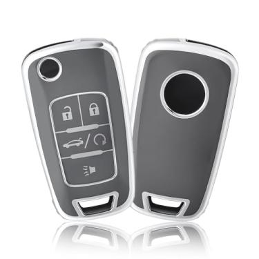 Imagem de Capa para chave de carro Buick Encore Chevy Chevrolet Camaro Equinox Impala Sonic GMC Terrain Flip 5 botões