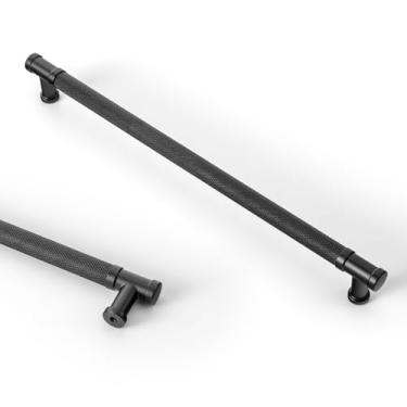 Imagem de Goo-Ki Pacote com 6 puxadores de gaveta pretos para gabinete, 10,08" (256 mm) c-c utensílios de cozinha, alças modernas de liga de zinco para armário guarda-roupa banheiro, 2210MB-256