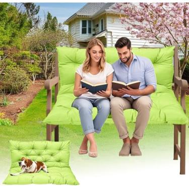 Imagem de Almofadas de balanço à prova d'água para ambientes externos - Capas de assento de pátio resistentes a UV para jardim/deck/varanda, substituição durável para balanços de banco e cadeira (verde 4 x 101