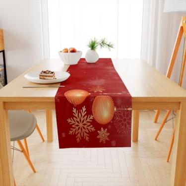 Imagem de Caminho de Mesa Natal, Caminho de Mesa Trilho Toalha Natal 4 Ou 6 Lugares, 1,35x0,40, Retrô(TME-16505)