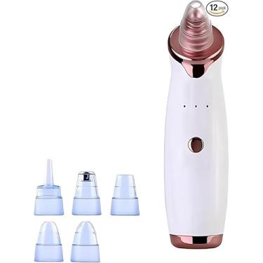 Imagem de Genérico Removedor de Cravos Elétrico Portátil, Dispositivo de Limpeza Facial por Sucção, Extrator de Cravos e Espinhas com 5 Níveis de Sucção, Branco e Rosa