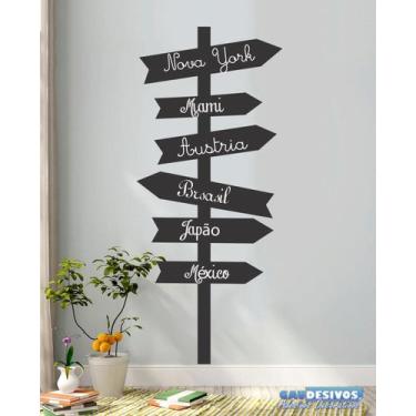 Imagem de Adesivo Decorativo De Parede Lousa De Plaquinhas Nomes - Gaudesivos