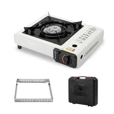 Imagem de Fogão de acampamento portátil, churrasqueira e fogão para cozinhar ao ar livre, aquecedor antiderrapante com distribuição uniforme de calor para cozinhar, sobrevivência, cozinha, fogueira, pátio