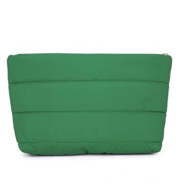 Imagem de DSDFIDn Bolsa de maquiagem pequena inchada para mulheres, bolsa de cosméticos, bolsa organizadora de higiene pessoal, Verde (hg-green)