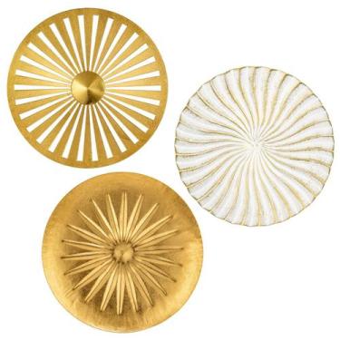 Imagem de Arte de parede Briful Metal Gold White 30 cm Starbursts Set
