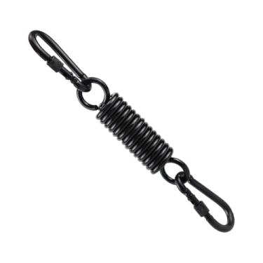 Imagem de Gralara Kit para pendurar cadeira de balanço tipo rede, com gancho à ferrugem, ferragens de metal para mola e 2 mosquetões, Preto