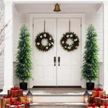 Imagem de Bailikang Árvore de Natal artificial de 1,8 m de pinheiro premium com ponta de mais de 1000 galhos, fácil configuração, lápis artificiais, agulhas de pinheiro realistas, decoração realista de festa de