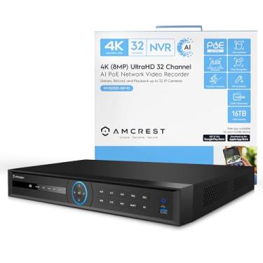 Imagem de Amcrest 4K NV5232 (32CH 1080P / 3MP / 4MP / 5MP / 6MP / 4K / 12MP) Gravador de vídeo - Suporta até 32 x 4K IP Câmeras, suporta até 2 x 10TB drives rígidos (não incluídos) (sem portas de POE incluídas)