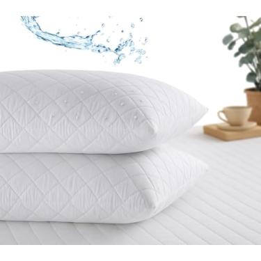 Imagem de Kit 2 Capas Protetoras de Travesseiro Mateladas 50x70 cm – Impermeável, Antiácaros e Hipoalergênicas, com Zíper Fácil, Laváveis e Toque Macio para Conforto Diário