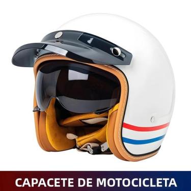 Imagem de Capacete Retro 3/4 Com Visor Para Motociclismo E Pedalismo - others, B