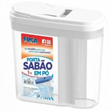 Imagem de Porta Sabão em Pó Dispenser com Tampa Capacidade 1kg (branco)