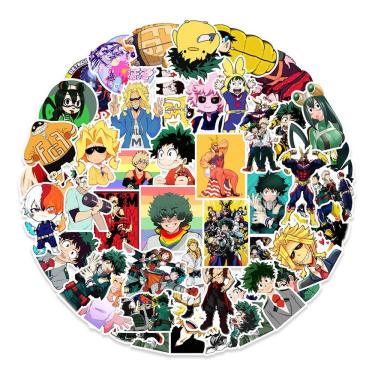 Imagem de Adesivo My Heros Academias Anime 50 unidades de vinil PVC impermeável