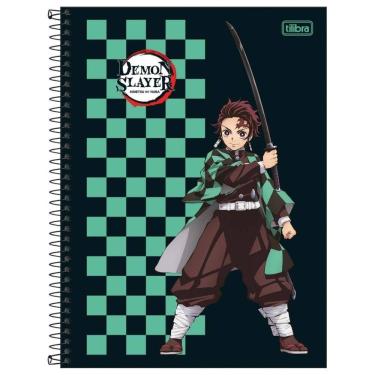 Imagem de Caderno Demon Slayer Capa Dura Espiral 80F 1 Matéria Escolar