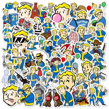 Imagem de Adesivos Fallouts, vinil impermeável, anime, 50 unidades/lote, 5-7 cm