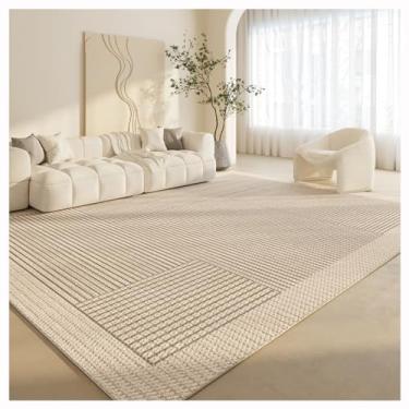 Imagem de SPXMQSS Tapetes de área laváveis à máquina, tapetes grandes para sala de estar, macios, antiderrapantes, para decoração de casa, escritório, casa, marrom claro