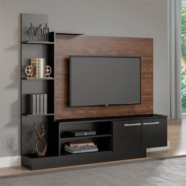 Imagem de Rack Com Painel Para Tv 50 Pol 165x155cm Mdp Menu Móveis Castanho