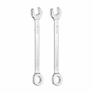 Imagem de HARFINGTON 2 peças mini chave de combinação 9/81.3 cm extremidade de caixa de 12 pontos e extremidade aberta de extremidade aberta CR-V de aço CR-V ferramenta de chave inglesa de extremidade dupla