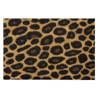 Imagem de CEBUGI Tapete de área 60 x 90 cm, macio, lavável, antiderrapante, com revestimento de borracha, estampa de pele de leopardo, tapetes para sala de estar, quarto, decoração de casa