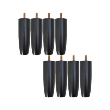 Imagem de Kit 8 Pés Para Cama Box Puff Poltronas 12cm Plastico Reforçado