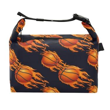 Imagem de STAYTOP Lancheira de basquete de desenho animado com fivela de alça, lancheira isolada para meninos e meninas, lancheira térmica para trabalho escolar