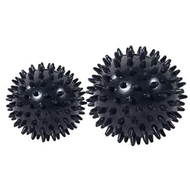 Imagem de 2 Bolas de Porco Espinho Fitness Balls Massagem com Pontes para Pontos Musculares das Mãos Pés e Ferramenta Academia