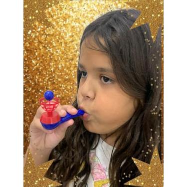 Imagem de Jogo De Sopro Cachimbo E Bolinha Brinquedo Infantil Colorido - 12 unidades