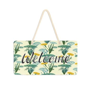 Imagem de Burbuja Botanicals Placa de boas-vindas para porta da frente, placa de boas-vindas de PVC para pendurar na parede varanda casa de fazenda decoração de feriados, 15 x 28 cm