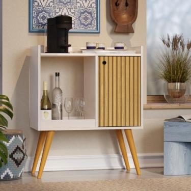Imagem de Aparador Sala Com Adega Retrô Pés Palito Pétrus Linus - Cores Diversas