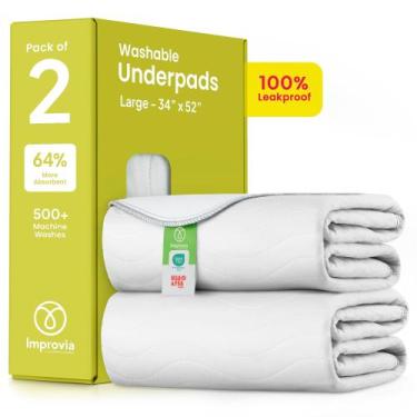 Imagem de Underpads Improvia, reutilizáveis, impermeáveis, de alta absorção, 86x