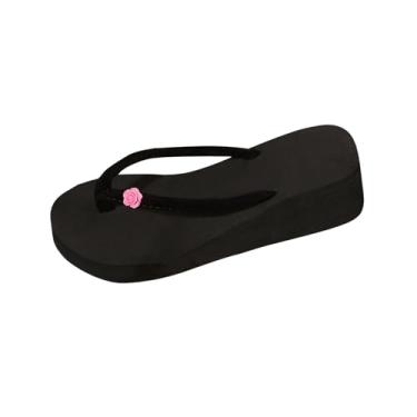 Imagem de Chinelo feminino fashion casual verão praia litoral uso ao ar livre sensação flor estilo boêmio chinelos para mulheres, vários tamanhos, rosa, 36