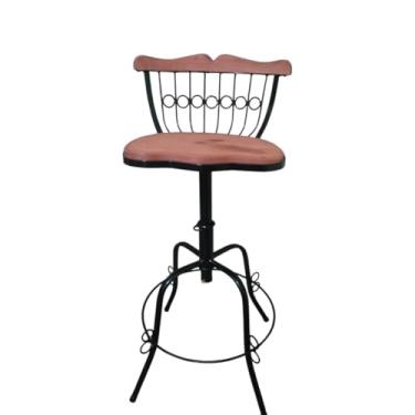 Imagem de Banqueta Bistrô Ferro e Madeira Regulável E Giratória oferta
