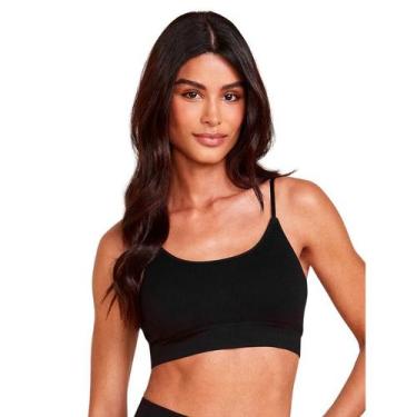 Imagem de Top Alças Finas Com Bojo Removível Em Microfibra Canelada Coleção Free