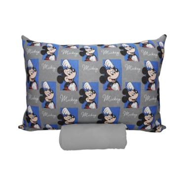 Imagem de Jogo de Lençol Portallar Disney Play+ 100% Algodão Solteiro Mickey Quadros/Cinza Frio