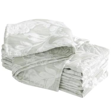 Imagem de Laura Ashley Toalha de mesa Annaleigh, tecido jacquard, resistente a amassados para jantar, férias, festa, casamento ou banquete, conjunto de 6 guardanapos, sálvia