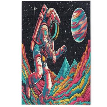 Imagem de Quebra-cabeça colorido planeta planeta espaço 1000 peças para adultos pintura animal fofa arte divertida quebra-cabeças adultos presentes engraçados para amantes de quebra-cabeças, 1000 peças, 75 x 50