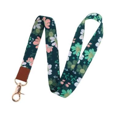 Imagem de Cordão Floral Para Chaveiro, Alça De Pescoço Para Celular, USB, Crachá