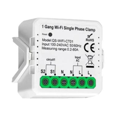 Imagem de Medidor De Energia Inteligente WiFi Tuya Com Transformador De Corrente