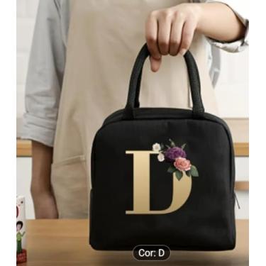 Imagem de Bolsa Térmica Portátil Para Trabalho e Escola Estampa com Letras (22 X 18,5 X 11,5 Cms) (D)