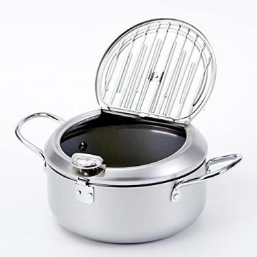 Imagem de Frigideira, panela de batatas fritas, frigideira, tempura, com termômetro (diâmetro de 20 cm), 20 cm