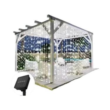 Imagem de Luz De Cortina LED Solar Para Exterior, Fita De Luzes De Fada Para Dec
